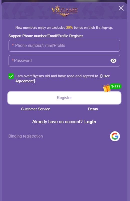 V9 Registration 